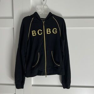 BCBGMAXAZRIA Women’s S Black Zip-Up Hoodie